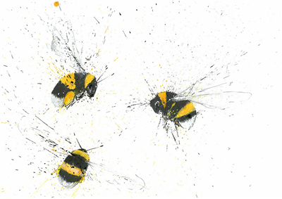 Clare Brownlow Greetings Card - 3 Bumble Bees